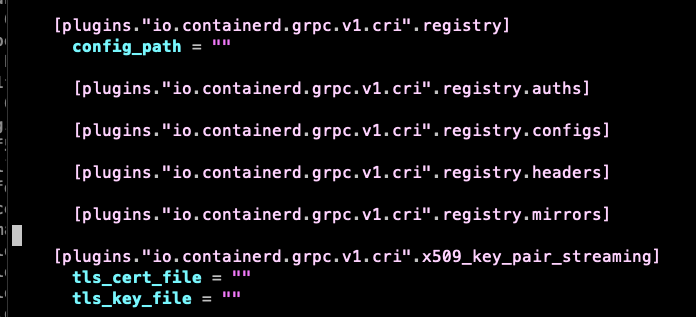 Before containerd toml registry config